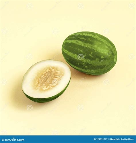 Mini Melons with Striped Skin Like Watermelon Stock Image - Image of