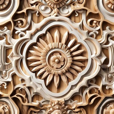 Premium AI Image | Decorative design elements wooden wall