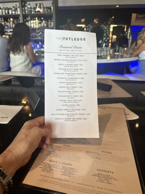 The Rutledge Downtown Nashville Menu (Updated for 2025)