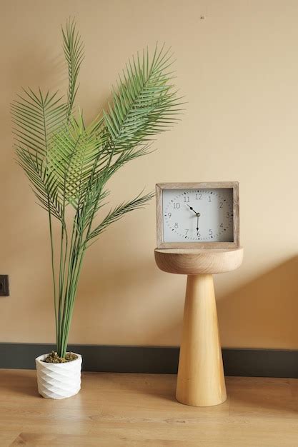 premium photo simple modern clock  table