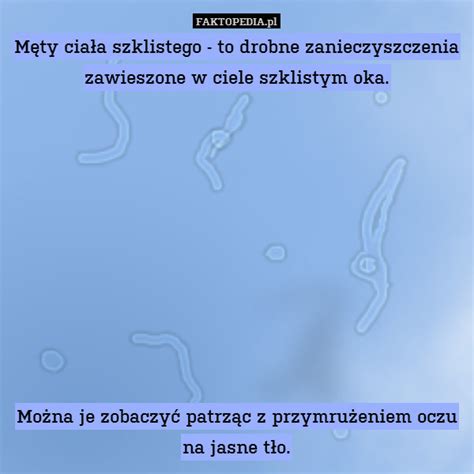Męty ciała szklistego - to drobne