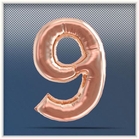 Premium PSD | Balloon number 9 modern render