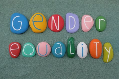 Gender Equality Slogan Composed with Multi Colored and Carved Stones ...