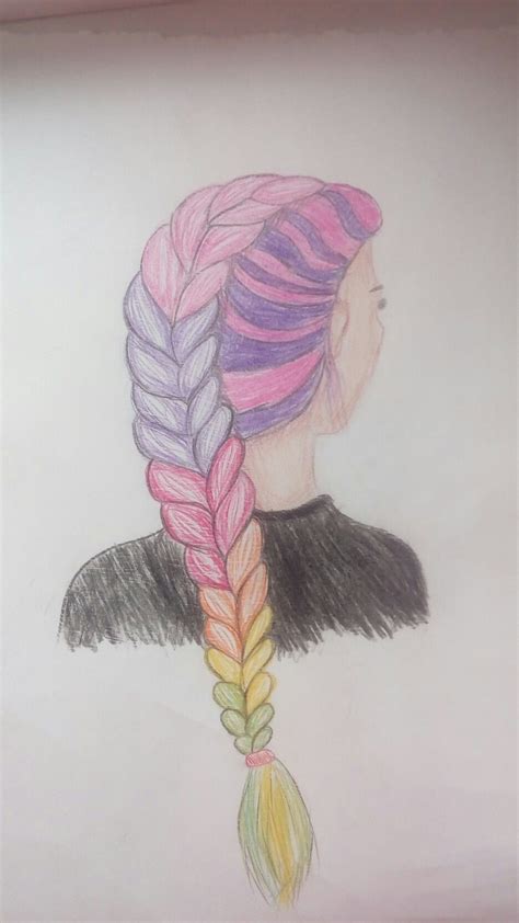 Мой рисунок разноцветная коса | Sketches, Painting, Art