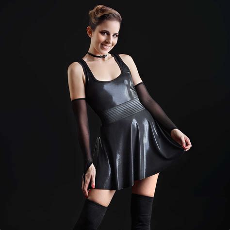 PATRICE CATANZARO Lily Swinger Dress Skaterkleid Glänzend Schwarz