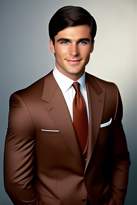 Lexica - A young men with short Brown hair wearing a blue suit