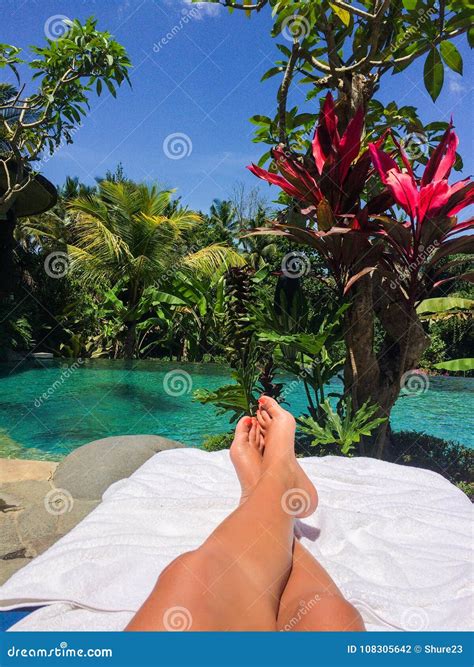 Young Woman Enjoying the Sun Bathing Stock Photo - Image of tropics