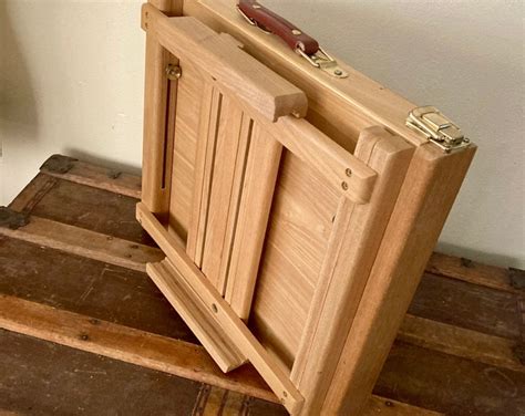 wooden artist box artist easel  paint storage portable artist box