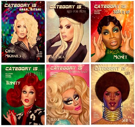 RuPauls Drag Race All Stars Winners. Set of 6 Chad Michaels | Etsy