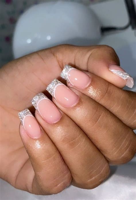 Unhas Em Gel Decoradas Francesinha Com Glitter - Unhas com francesinhas de glitter | Unhas bonitas, Unhas, Unhas decoradas