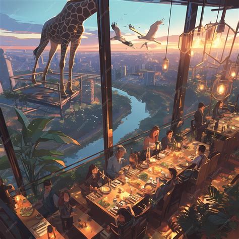 premium photo luxury dining   skyhigh restaurant