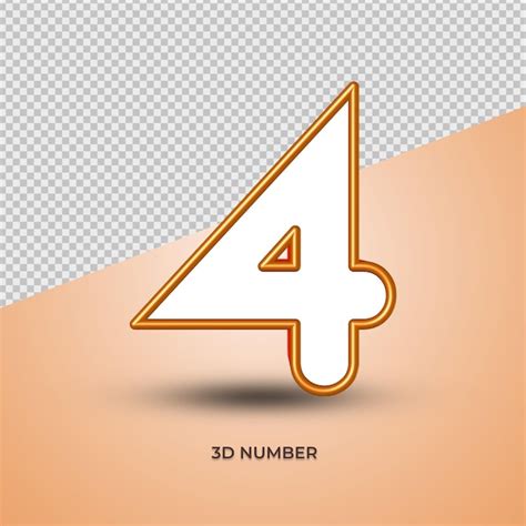 premium psd  number  white orange color