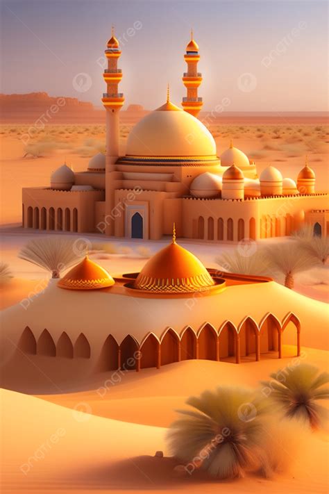 Beautiful Mosque Wallpaper In The Desert Background Wallpaper Image For