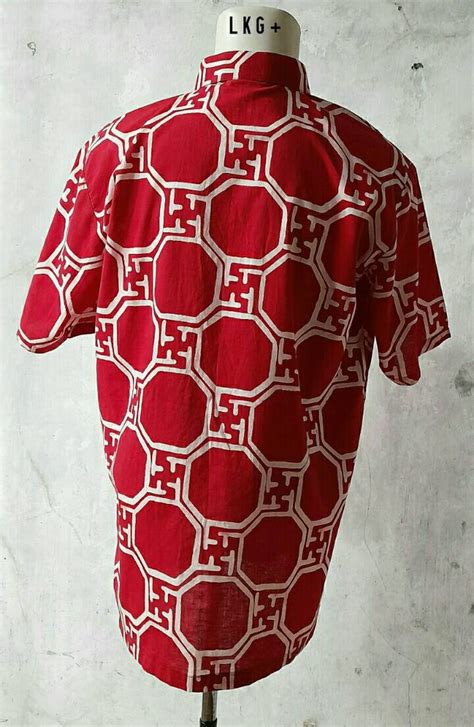 indonesian batik shirtred batik shirtboho batik etsy