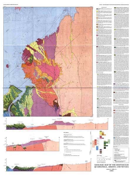 geologic map   hoover dam quadrangle arizona  nevada