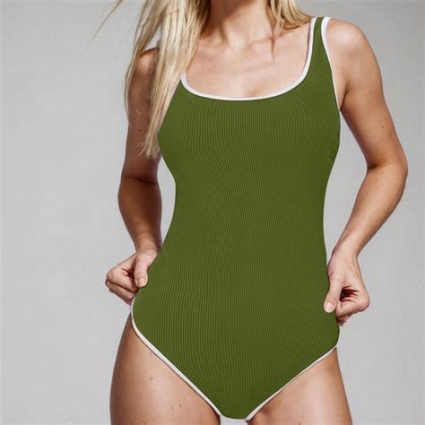 Weiqiqre Bikini Sets Women Retro 80s/90s High Cut Low Back One Piece