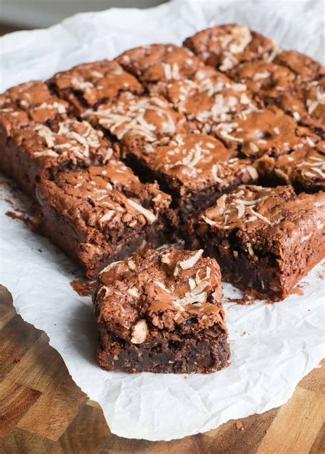 Coconut Brownies - Chocolate with Grace