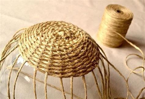 Плетеная корзинка из веревки