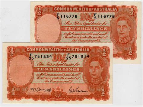 Full set of four King George VI banknotes - Australian Banknotes