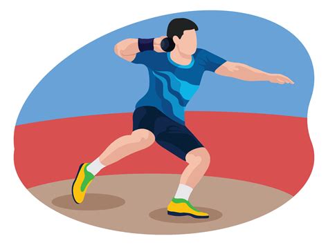 male shot put player beautiful illustration  vector art  vecteezy