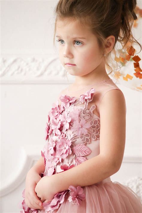 Blush Pink Flower Girl Dress Dusty Pink Dress Dusty Rose Pink Flower