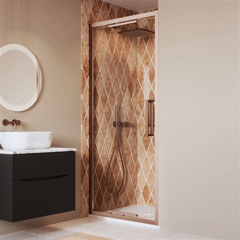 Crosswater Asura 8mm Brushed Bronze Infold Shower Door & Optional Side ...
