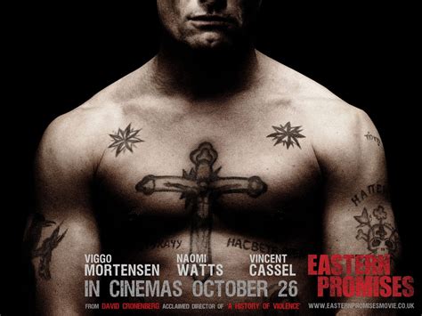 Actor Eastern Promises Cross Tattoo Design on Chest