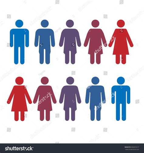 Vector Illustration Man Turning Into Woman Stock Vector (Royalty Free