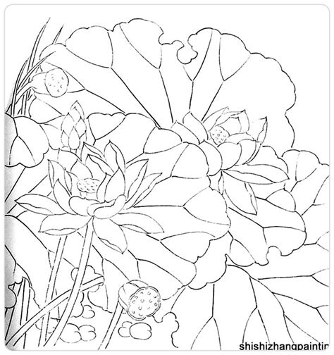 Лотос. Контурный рисунок. | Flower drawing, Stained glass flowers ...