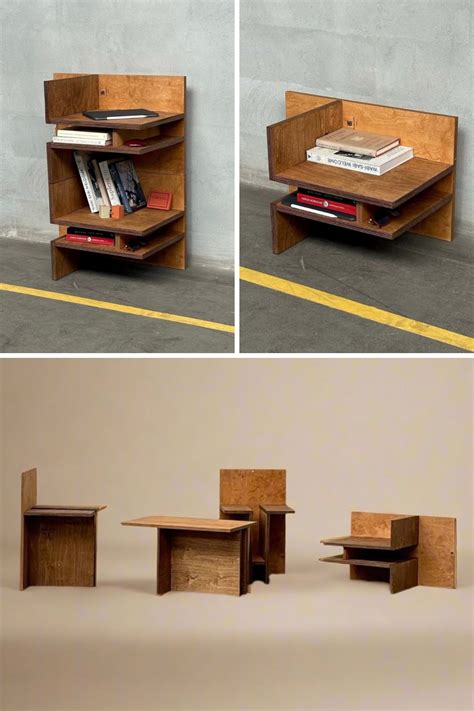 multi functional furniture system concept    wooden panels