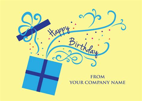 Corporate Birthday Card Design Front Imprint Business Birthday Card ...