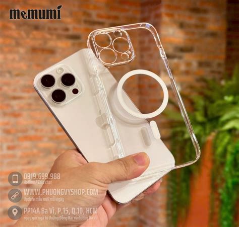 Ốp cứng Memumi Slim Magsafe trong suốt iPhone 16 Promax