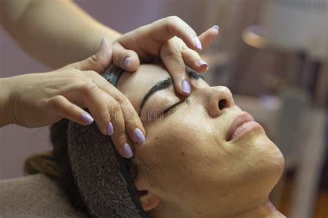 beautiful woman  spa salon  face treatment stock image image