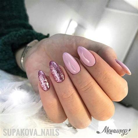 Красивый розовый маникюр с блёстками | Unghie idee, Unghie tonde, Unghie