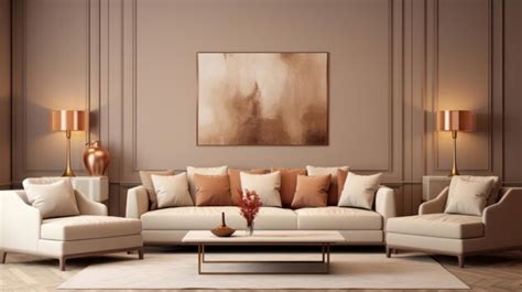 Premium AI Image | Luxury living room interior brown walls modern ...