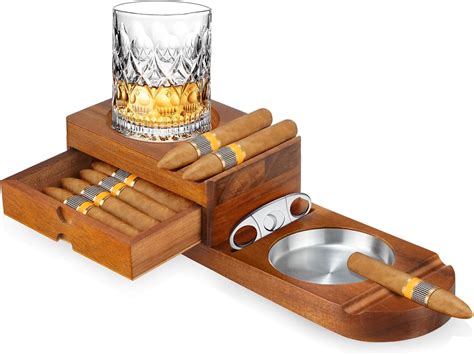 Amazon.com: CIGARFEAST Wooden Cigar Ashtray - Elegant Design with ...