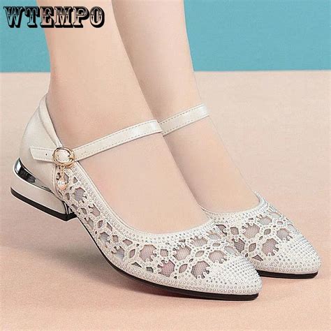 Купить WTEMPO Женские босоножки на низком каблуке из мягкой кожи с ...