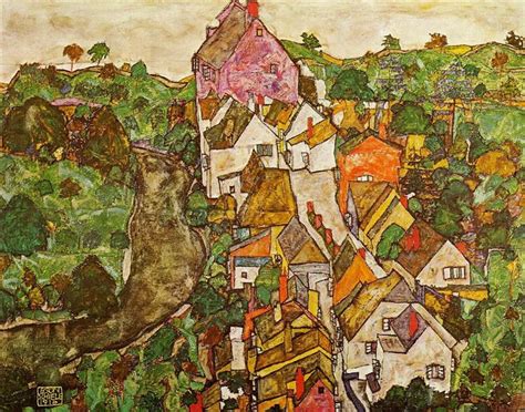 Landscape at Krumau, 1916 - Egon Schiele - WikiArt.org