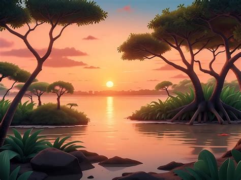 Premium AI Image | The natural landscape on the River Environment ...