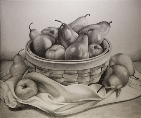 Still Life Fruit Drawing at PaintingValley.com | Explore collection of ...