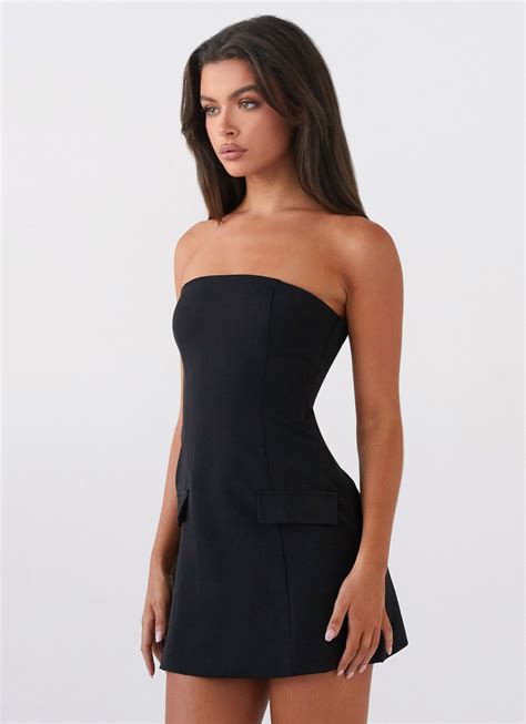 Allora Strapless Mini Dress - Black – Peppermayo UK