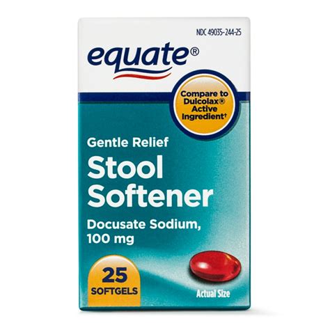 equate gentle relief stool softener docusate sodium softgels  mg