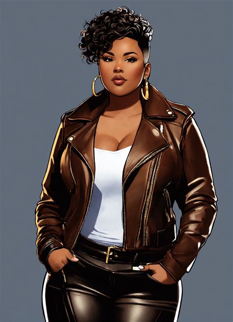 Lexica - Illustration of an exquisite full figured black woman with