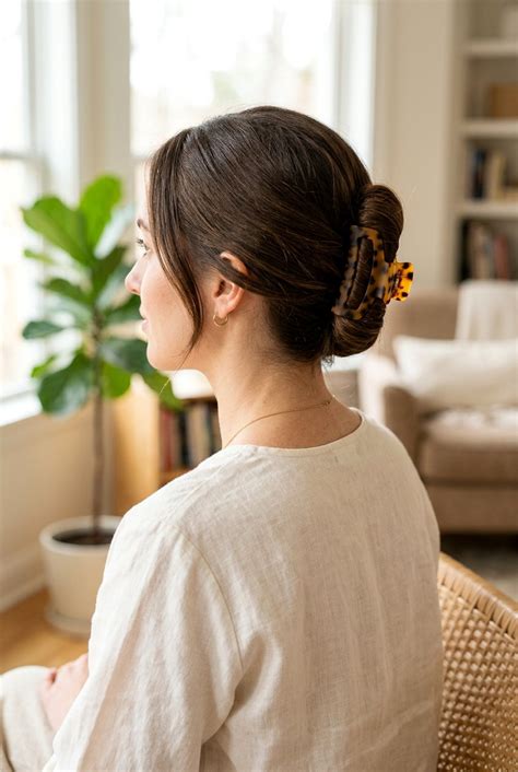 chic french twist claw clip hairstyle ideas    lovelyish