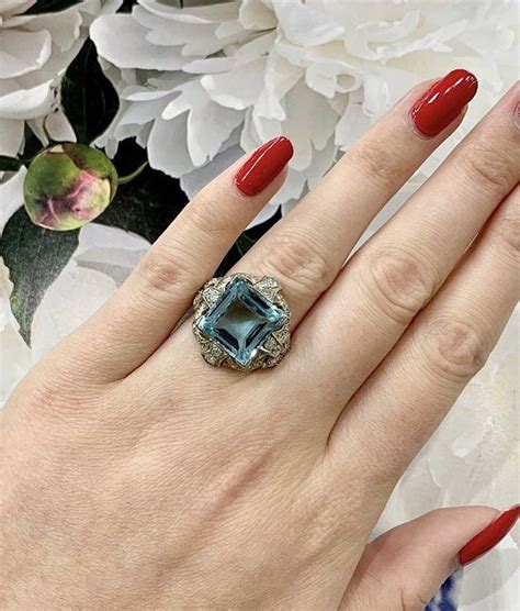 Vintage Aquamarine and Diamond Ring | Cynthia Findlay Fine Jewellery ...