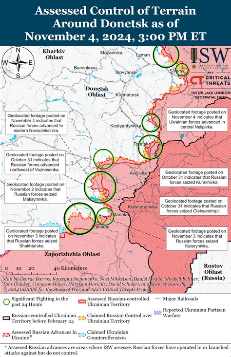 Ukraine War Map Reveals Multiple Russian Advances Along Vast Front Line