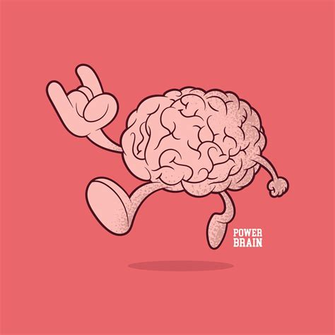 cool brain character full  power vector illustration inspiration