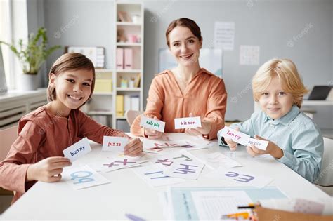 Premium Photo | Learning english words with teacher