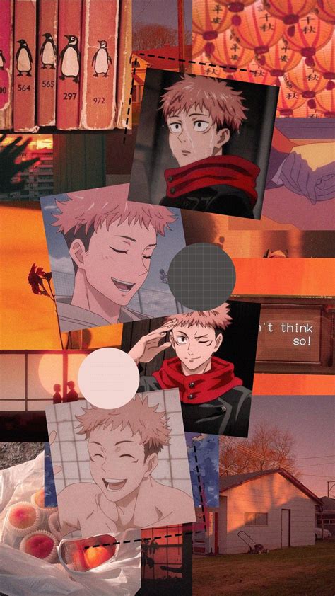 Yuji Itadori Wallpaper | Peach Orange Sunset Aesthetic