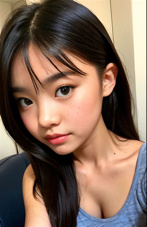 Hay una joven asiática con cabello largo posando para una foto - SeaArt AI
